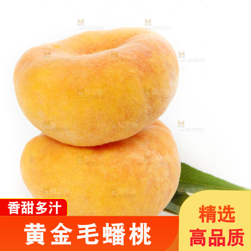 白底上的蒙阴毛蟠桃