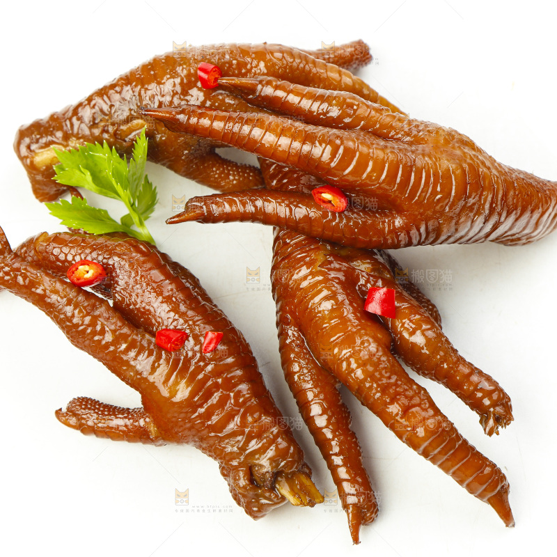 白底上的秘制鸡爪