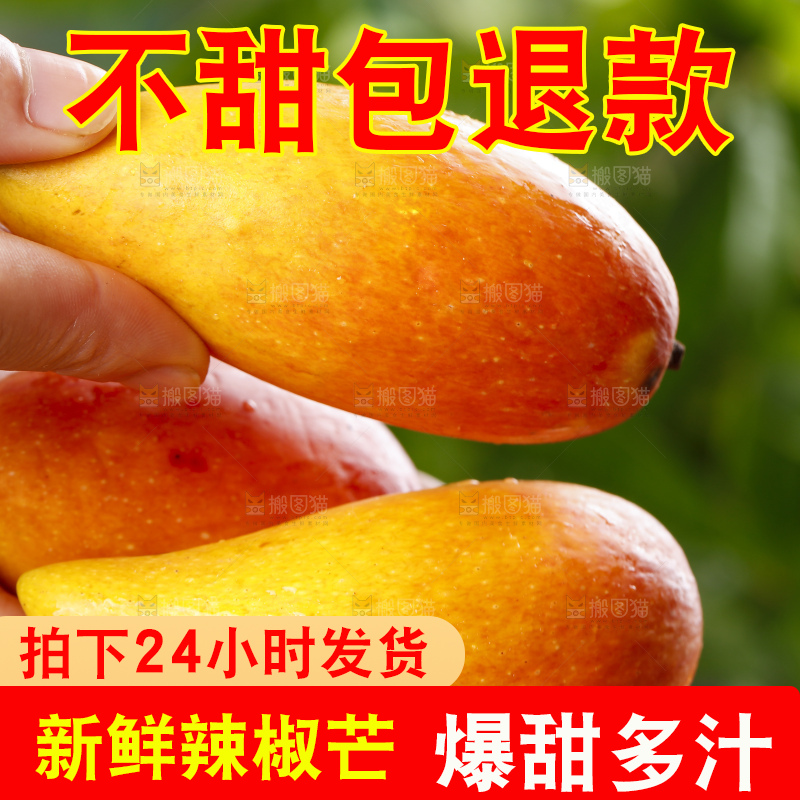 手里拿着新鲜芒果