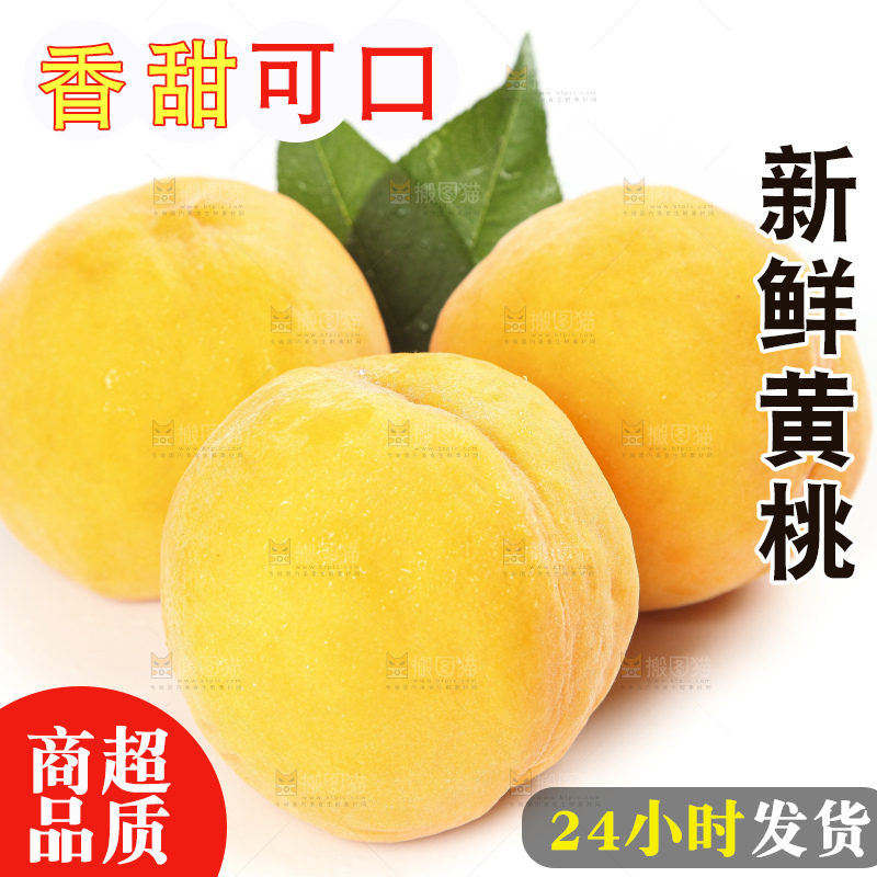 白底上的黄肉桃