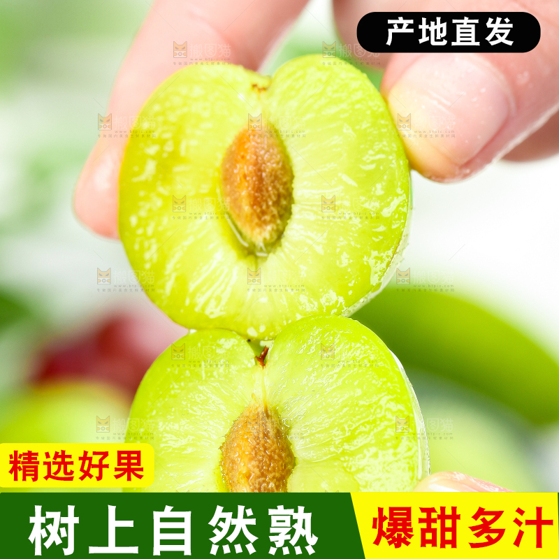 手里拿着脆红李