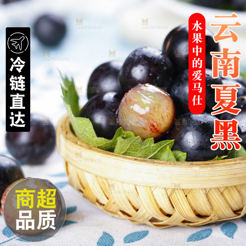 篮子里放着紫葡萄