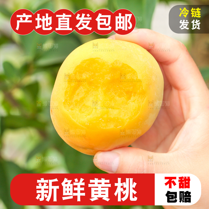 手里拿着黄肉水蜜桃