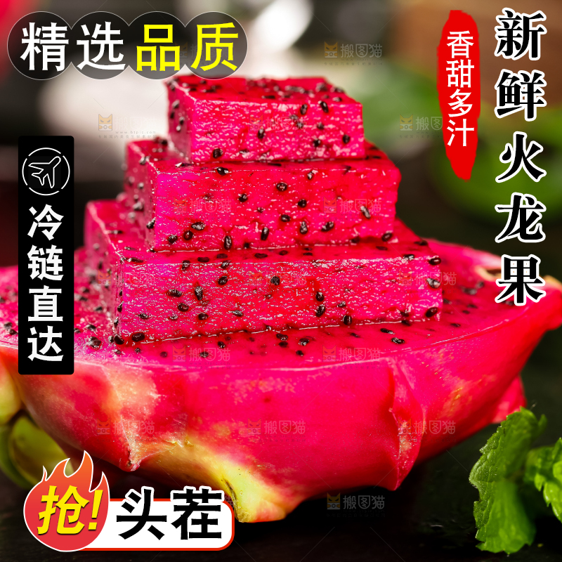 深底上的金都一号红心火龙果