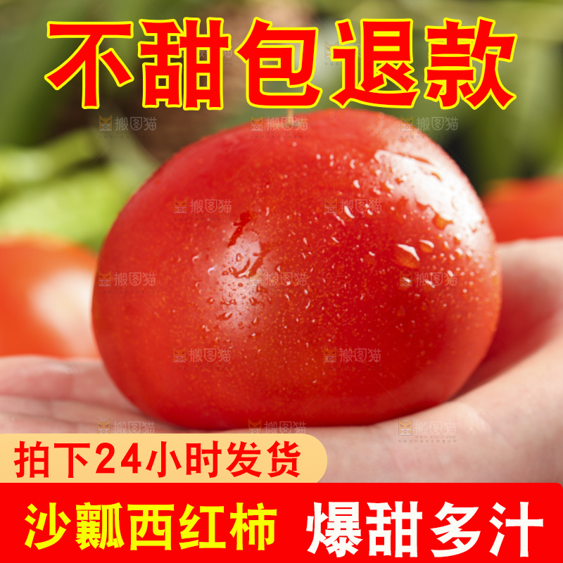 手里拿着新鲜西红柿