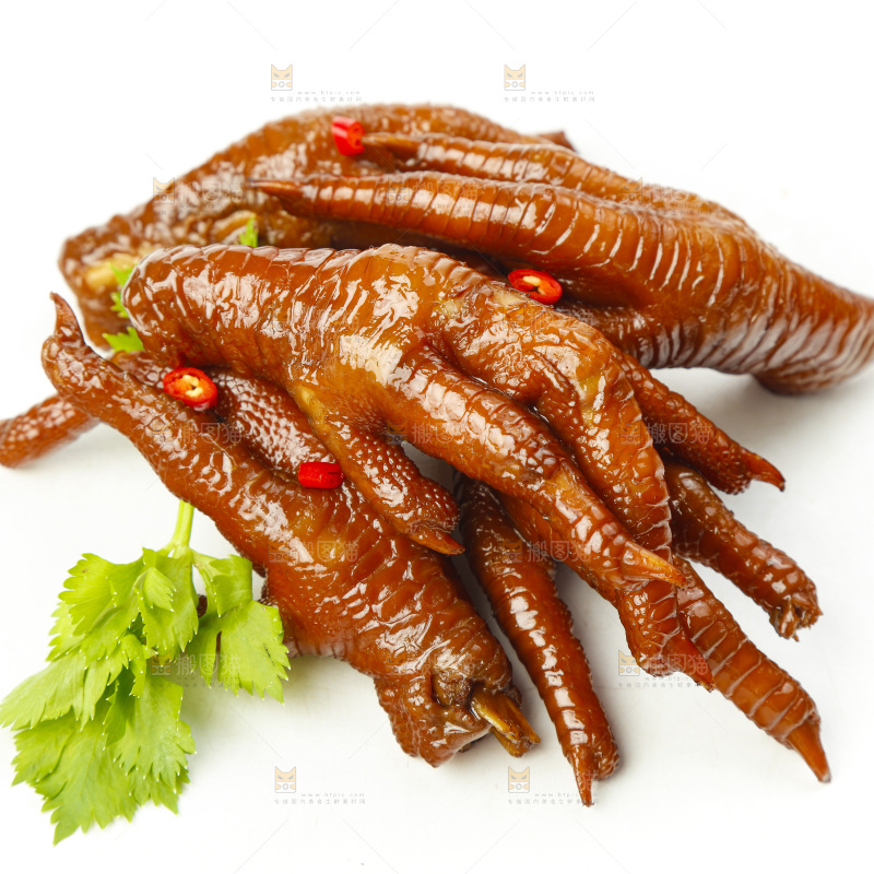 白底上的秘制鸡爪