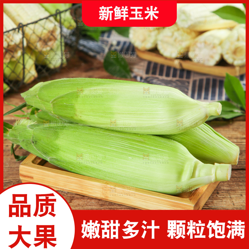 盘子里装着牛奶糯玉米