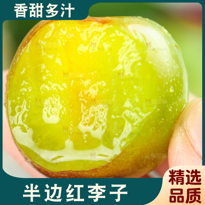 手里拿着脆红李