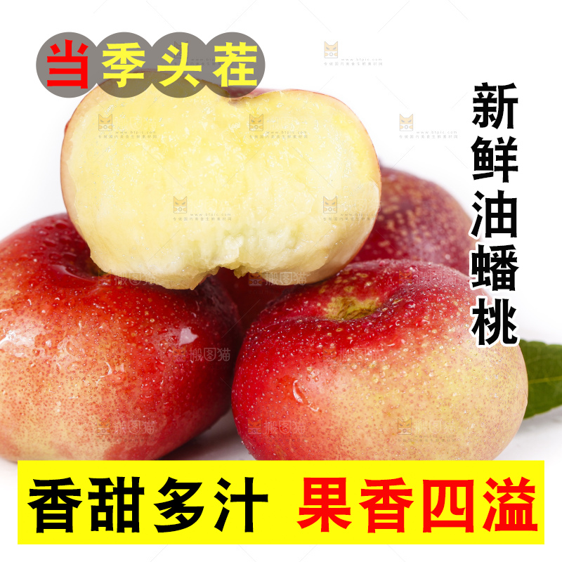 白底上的纽扣油蟠桃