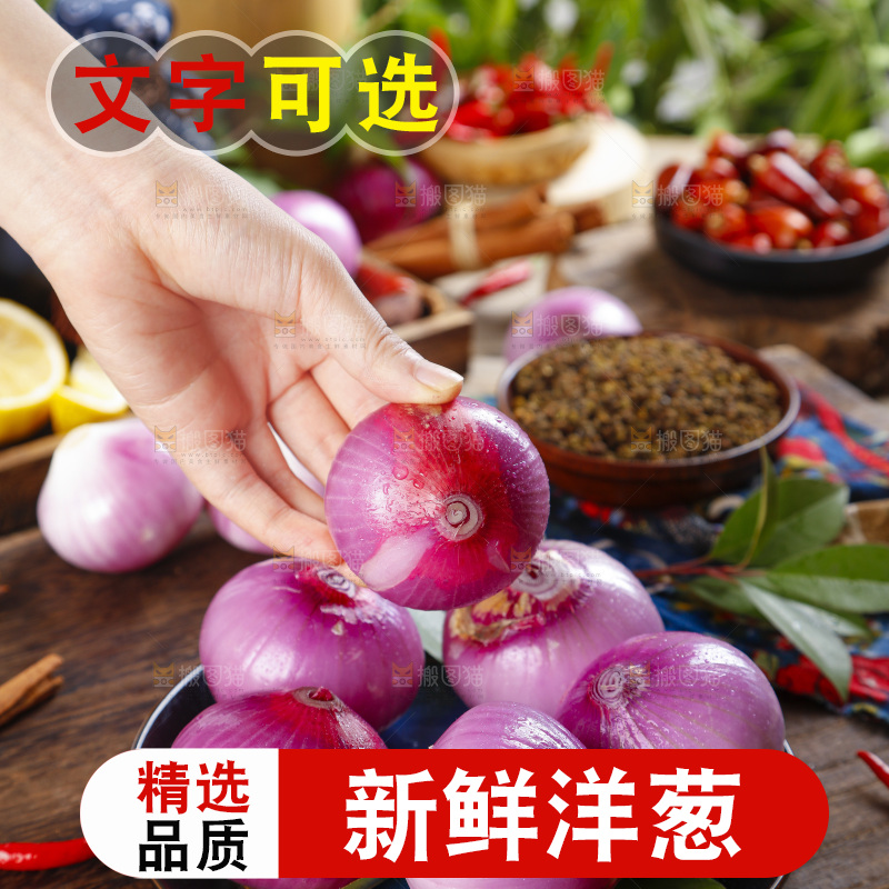 手里拿着新鲜洋葱