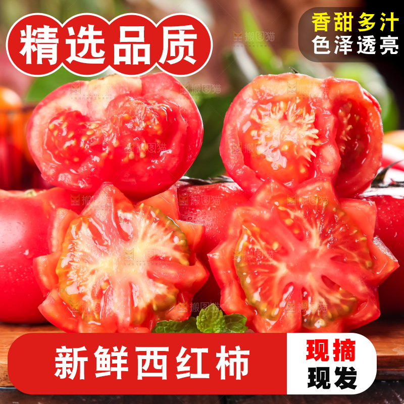 木板上的新鲜西红柿