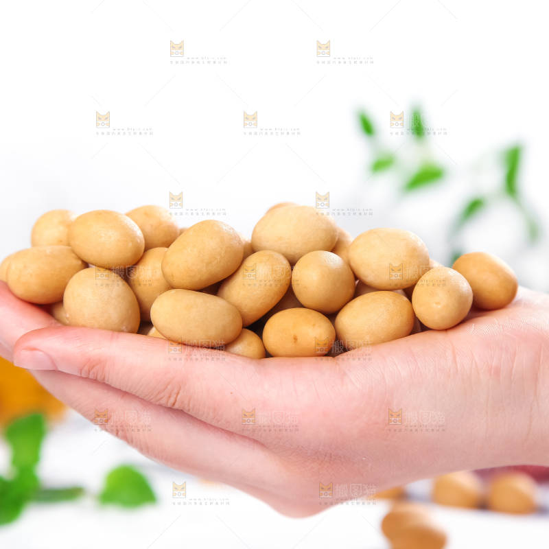 手里拿着花生豆