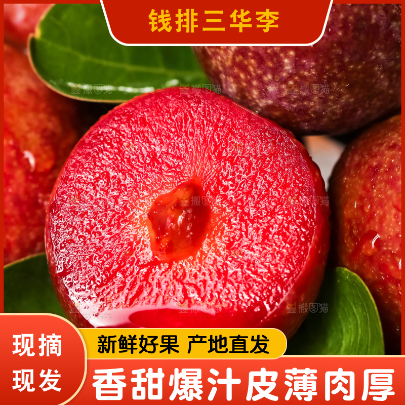 红肉三华李主图
