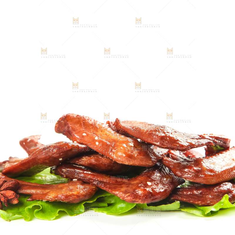 叶子上的香辣鸭翅