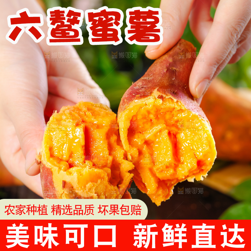 手里拿着红蜜薯