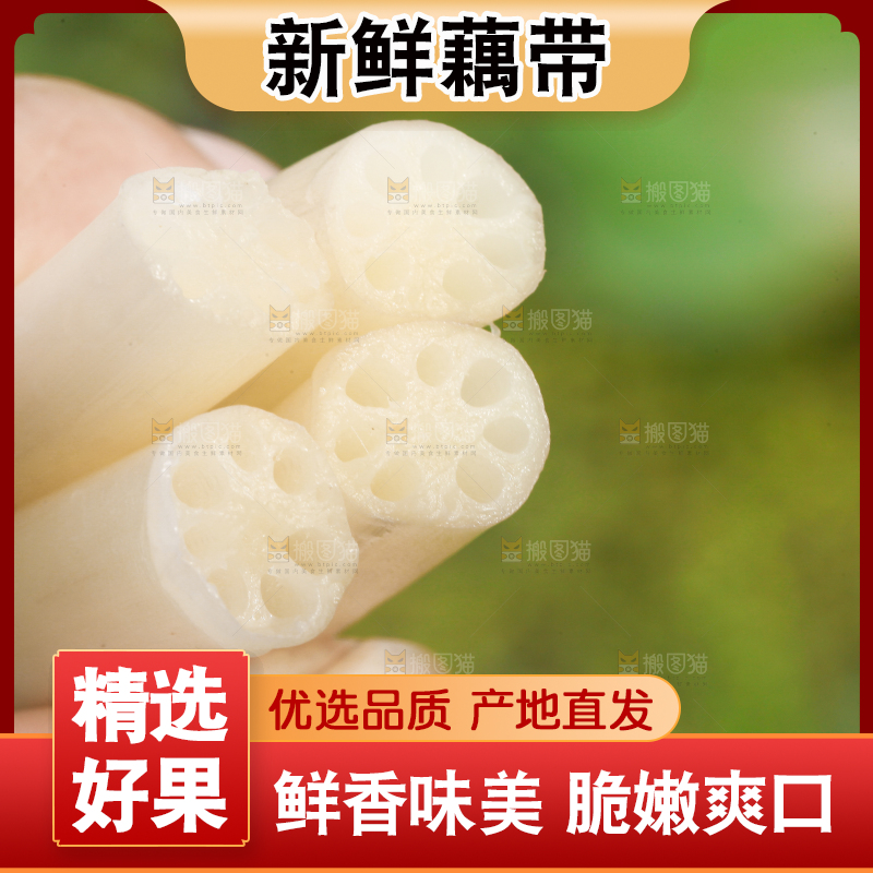 手里拿着新鲜藕带
