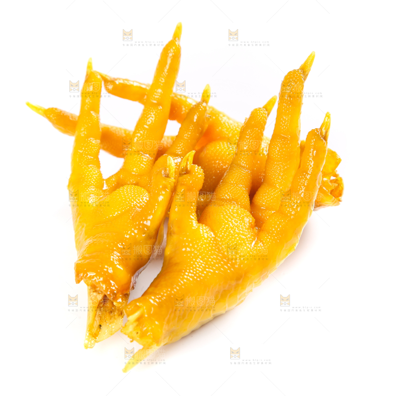 白底上摆放着盐焗凤爪