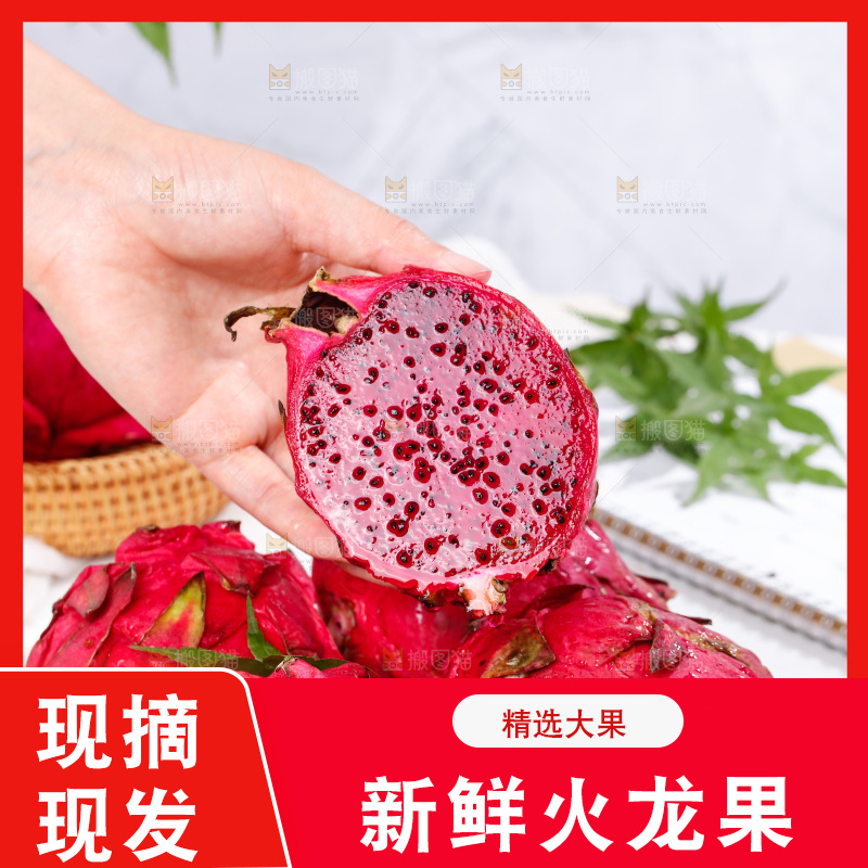 手里拿着红心火龙果