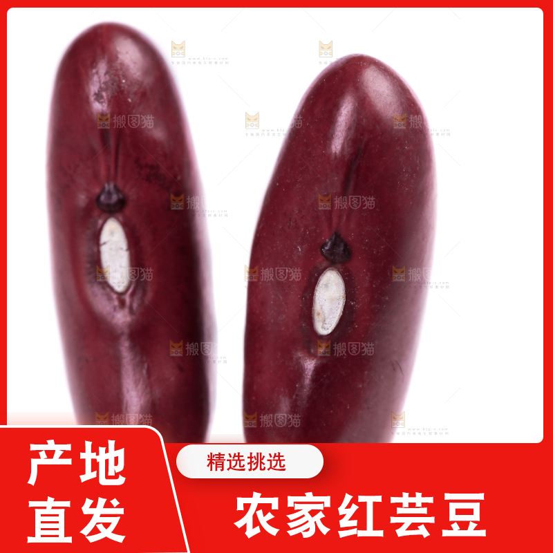 白底上摆放着红腰豆