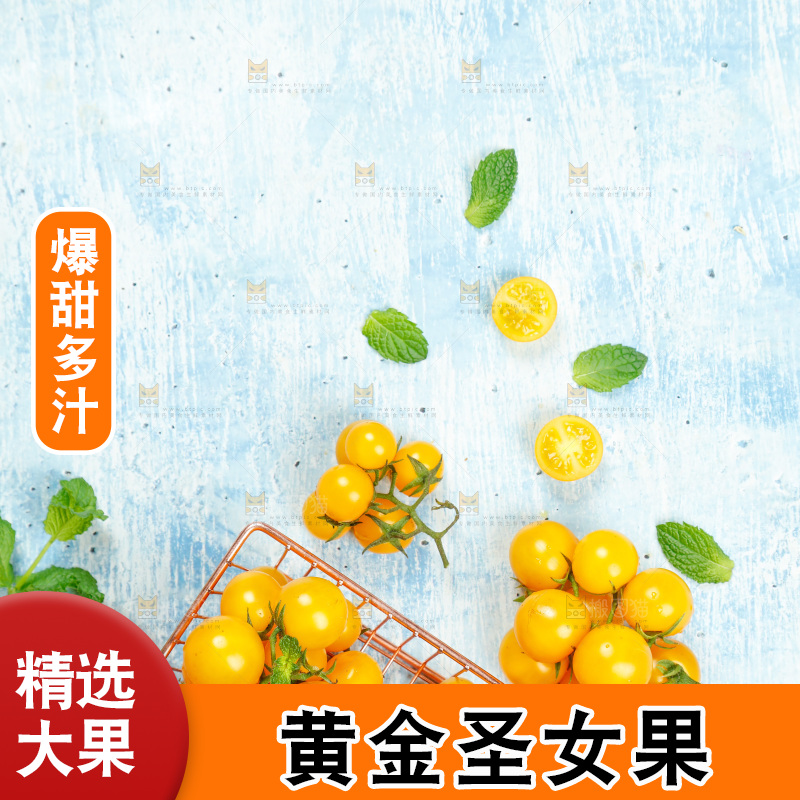 浅底上摆放着黄金圣女果
