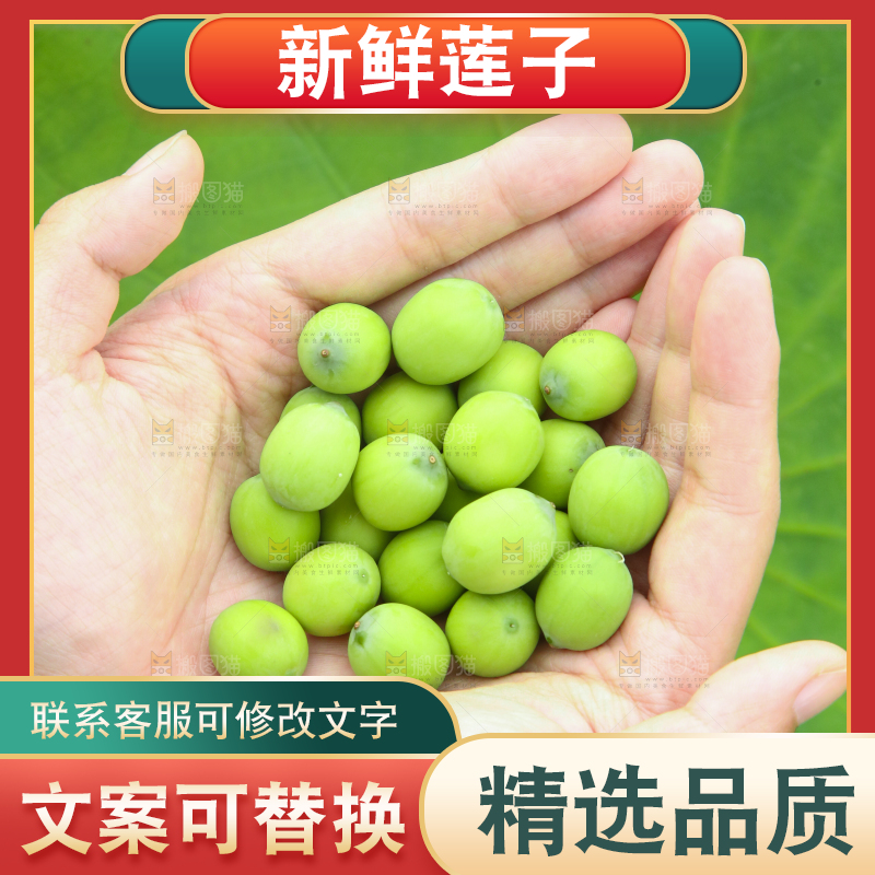 手里拿着莲子