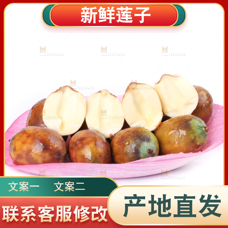 荷花上摆放着莲子