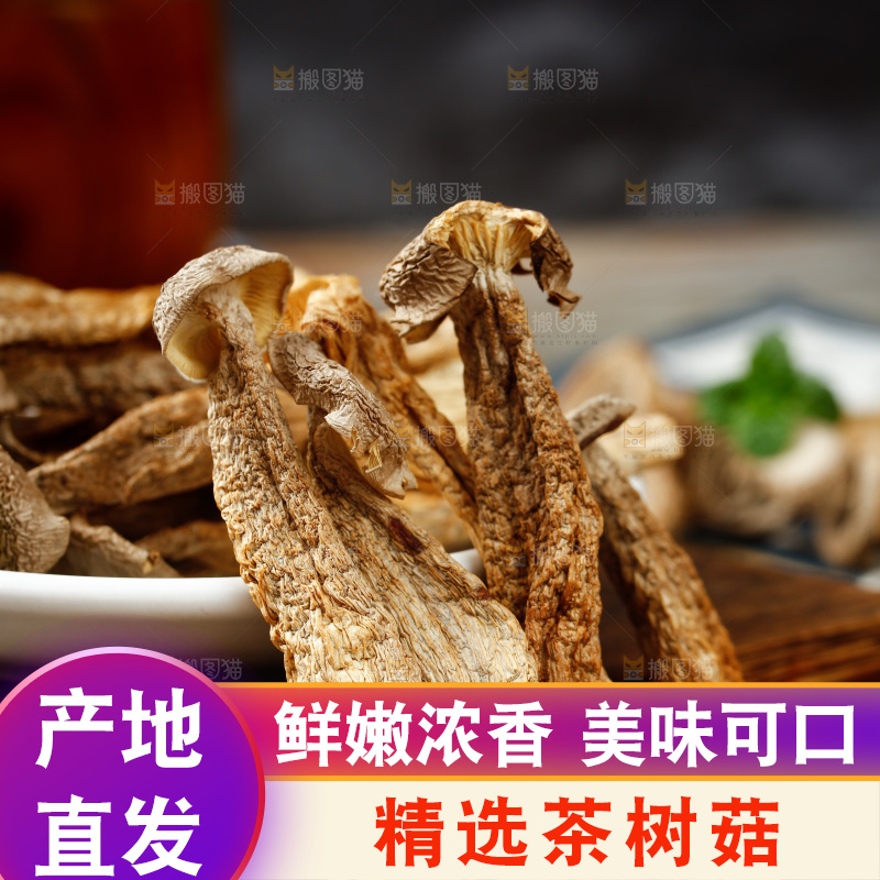 深底上放着茶树菇
