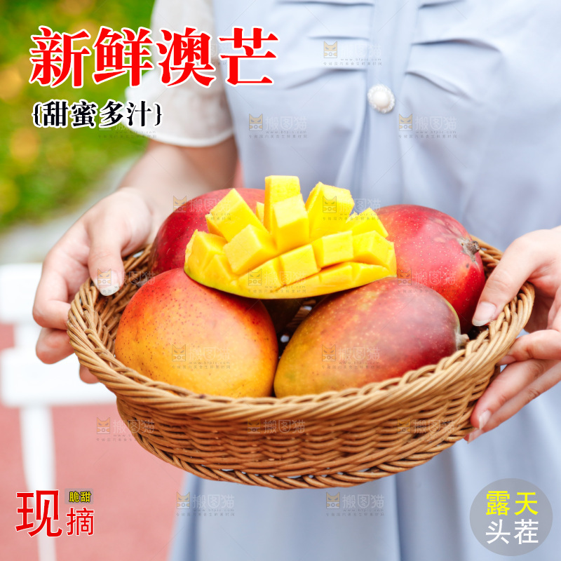 手里端着一篮澳芒