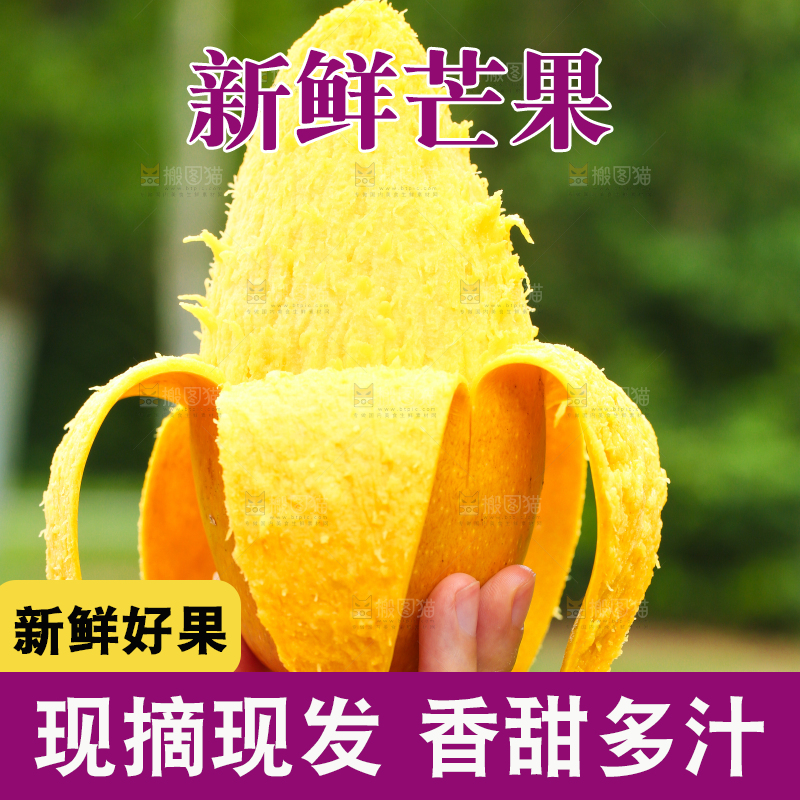 手里拿着水芒果