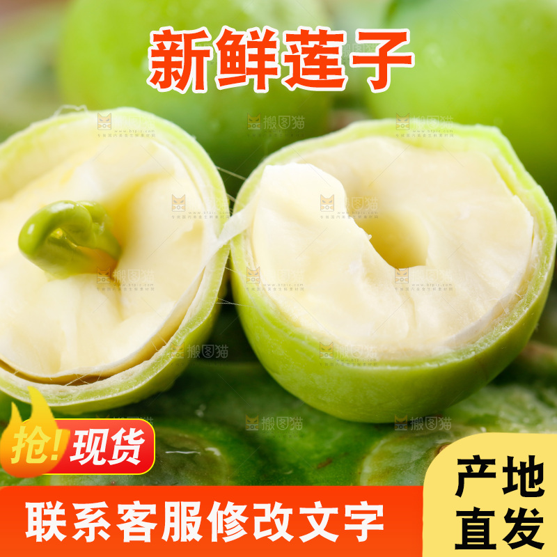 摆放着的新鲜莲子