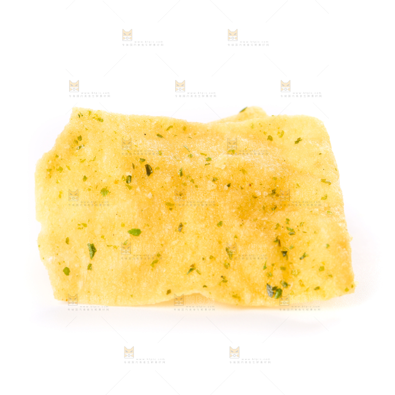 白底上摆放着薯片