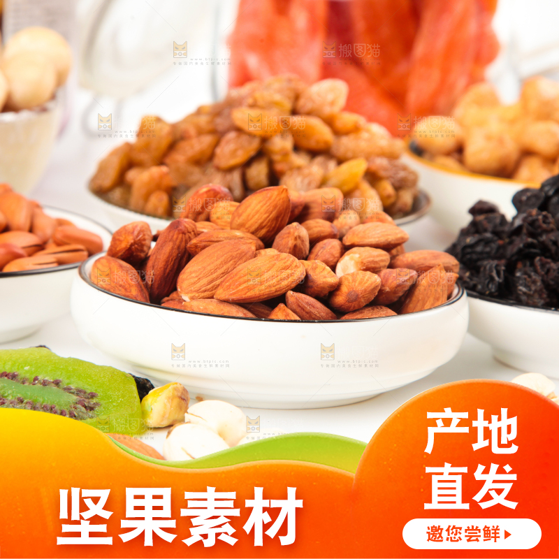 白底上的坚果素材