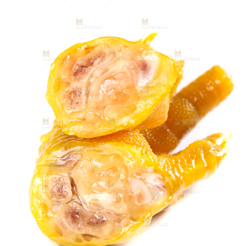 白底上摆放着鸡爪