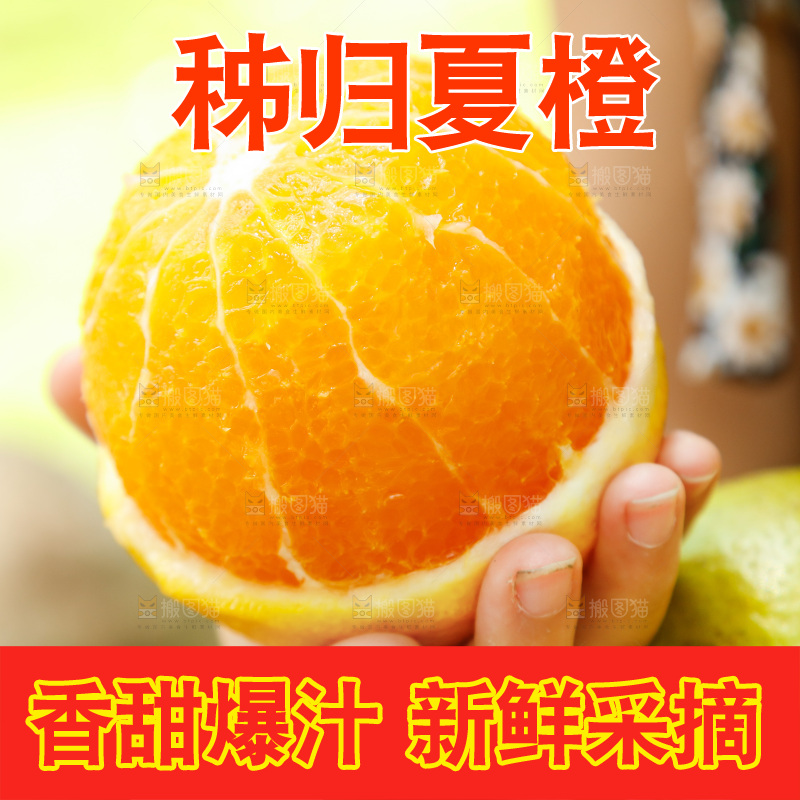 手里拿着橙子