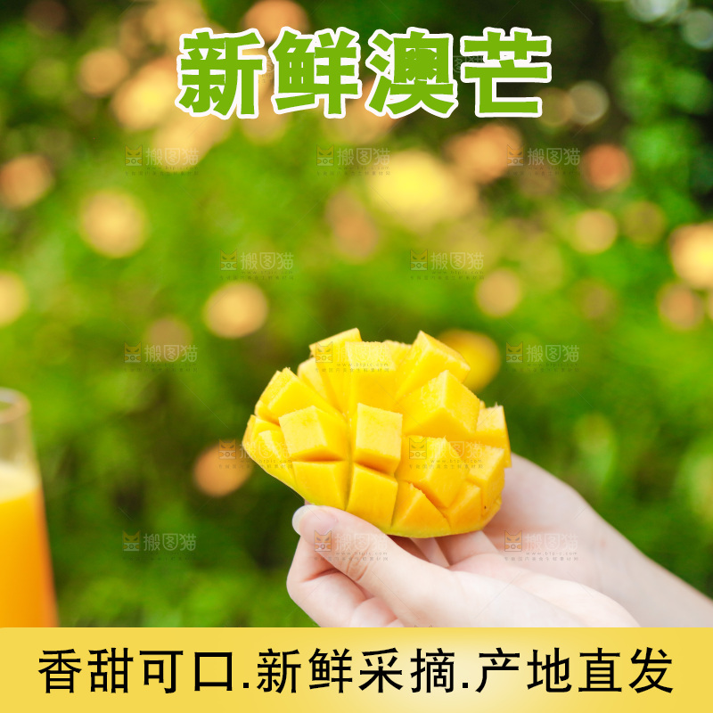 手里拿着芒果