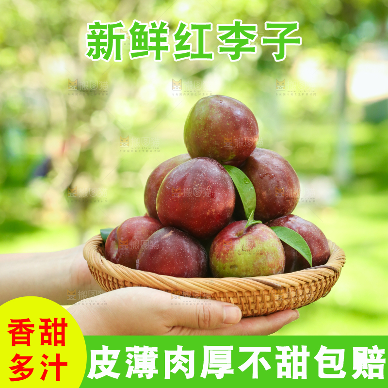手里端着红李子