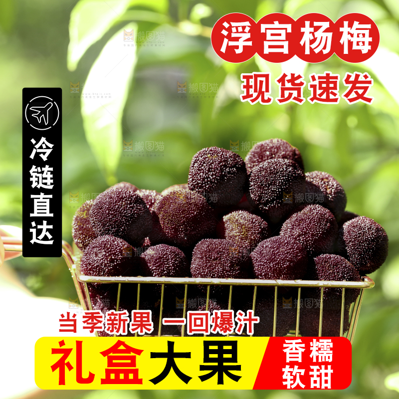 手里拿着一篮杨梅