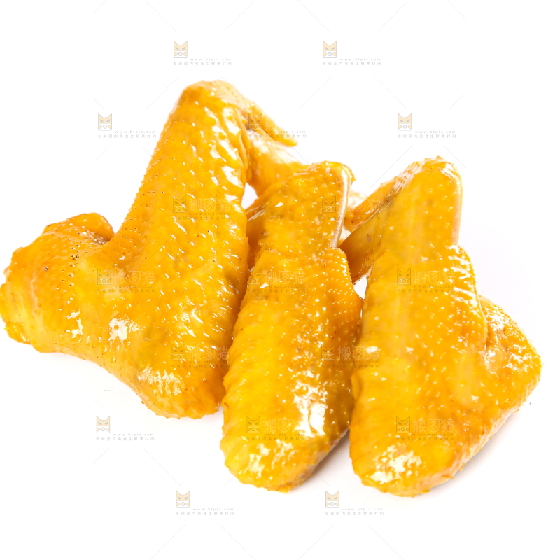 白底上摆放着盐焗鸡翅