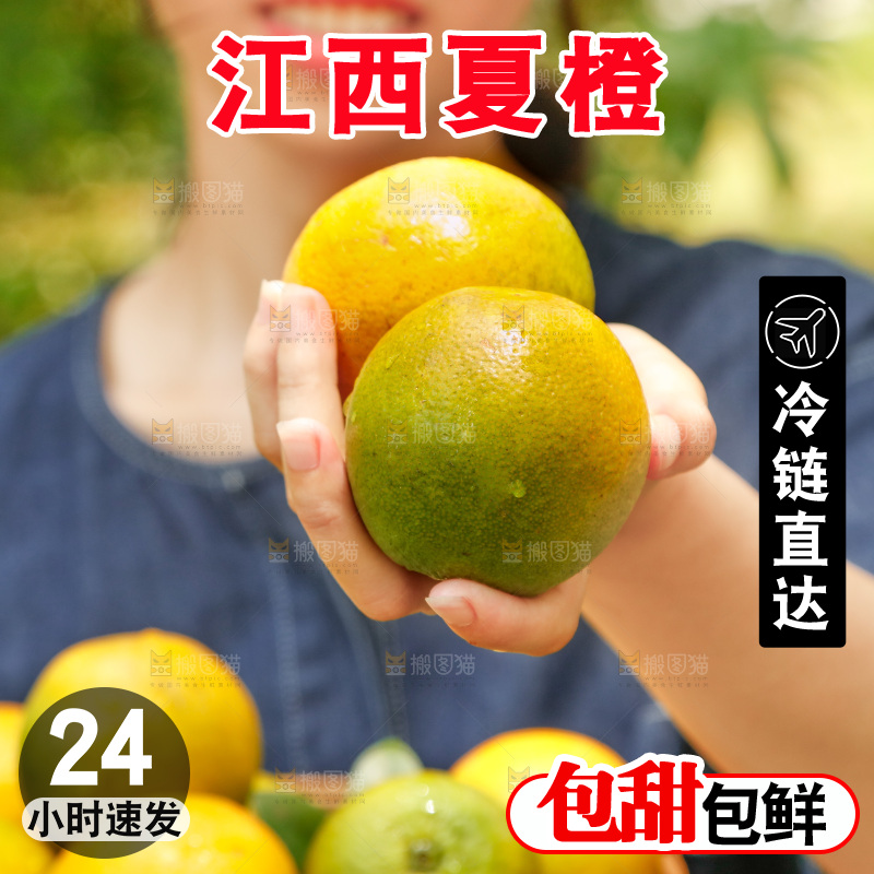 手里端着一篮秭归夏橙