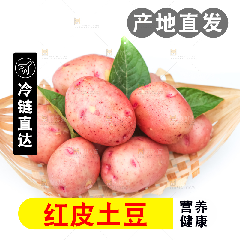 篮子里装着红皮土豆