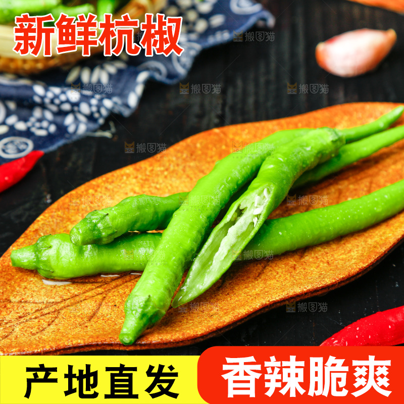 深底上摆放着青尖椒
