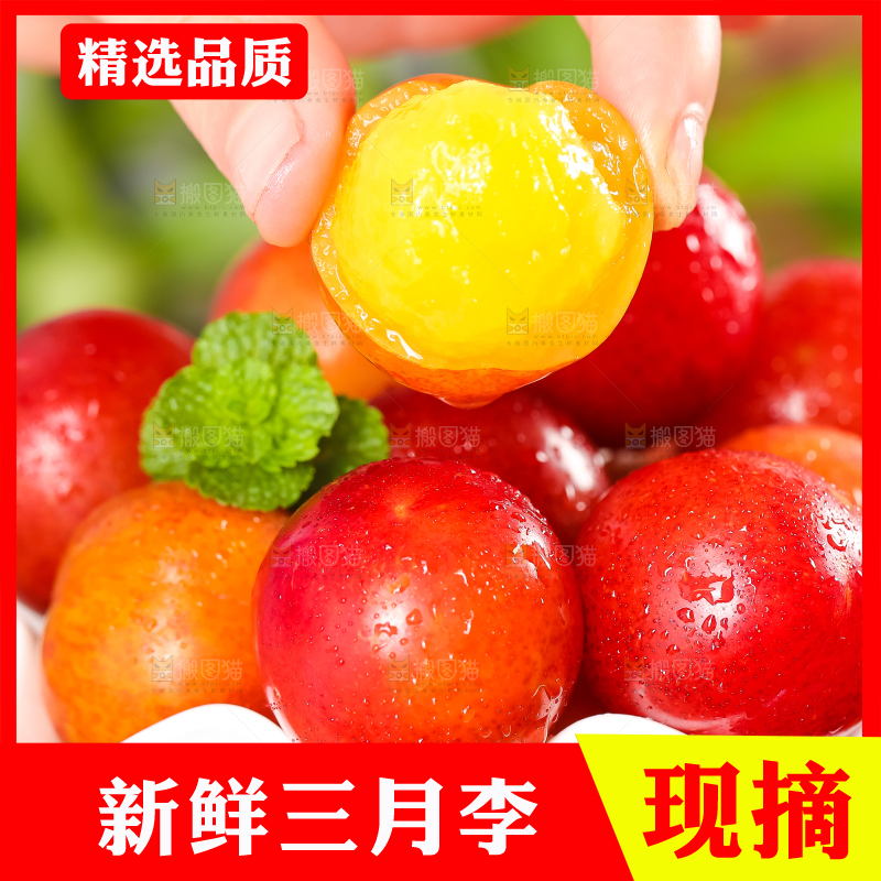 手里拿着脆李子