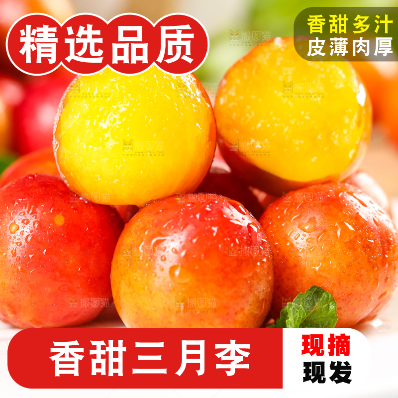 白底上摆放着土李子