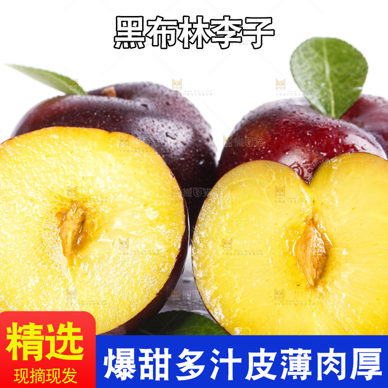 白底上放着智利黑布林李子