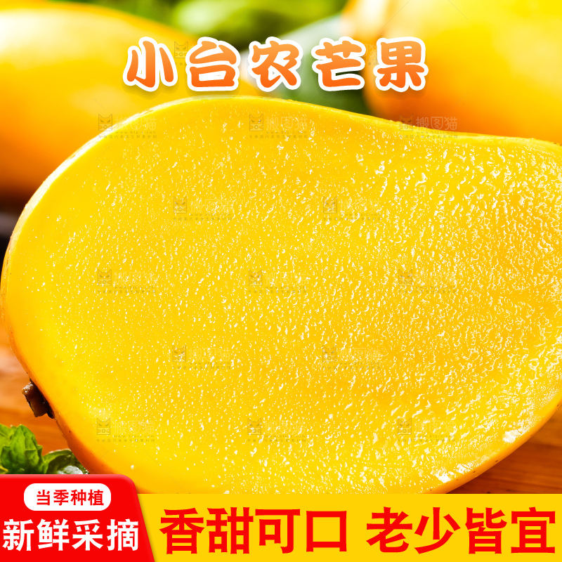 木底上摆放着海南小台农芒果