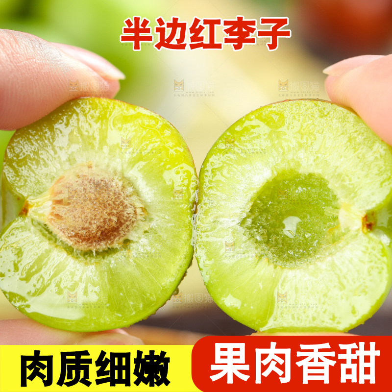 手里拿着脆红李