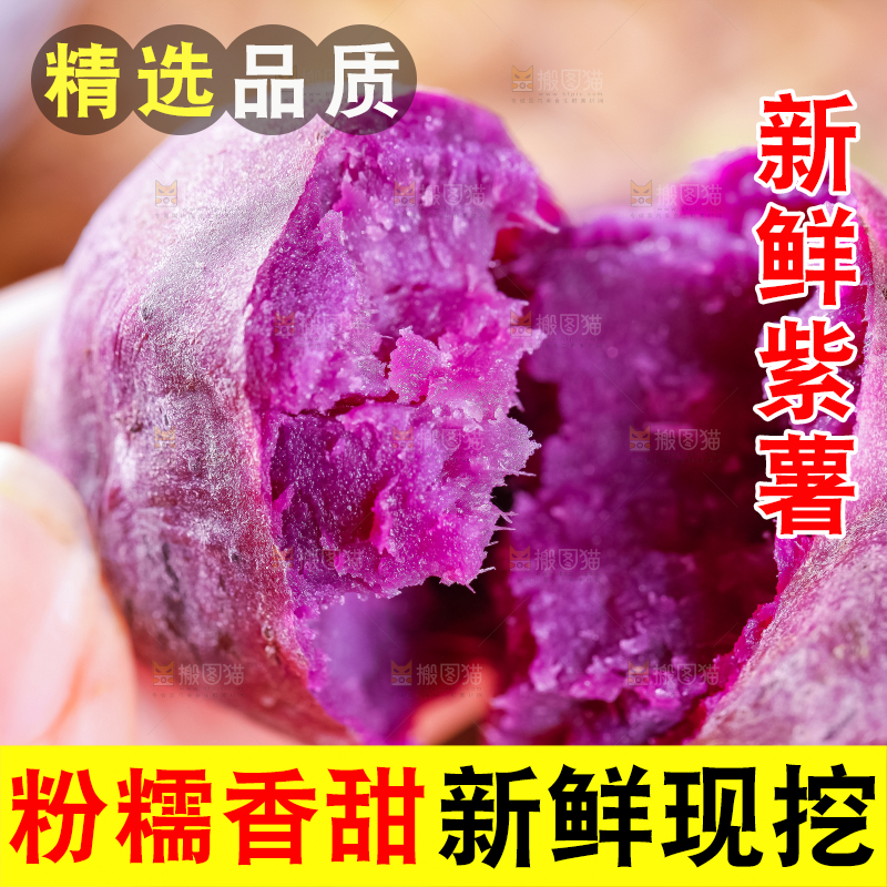 手里拿着紫蜜薯