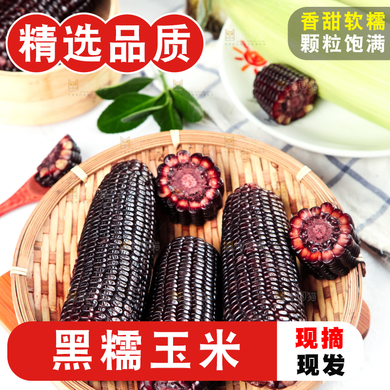 篮子里装着紫黑玉米