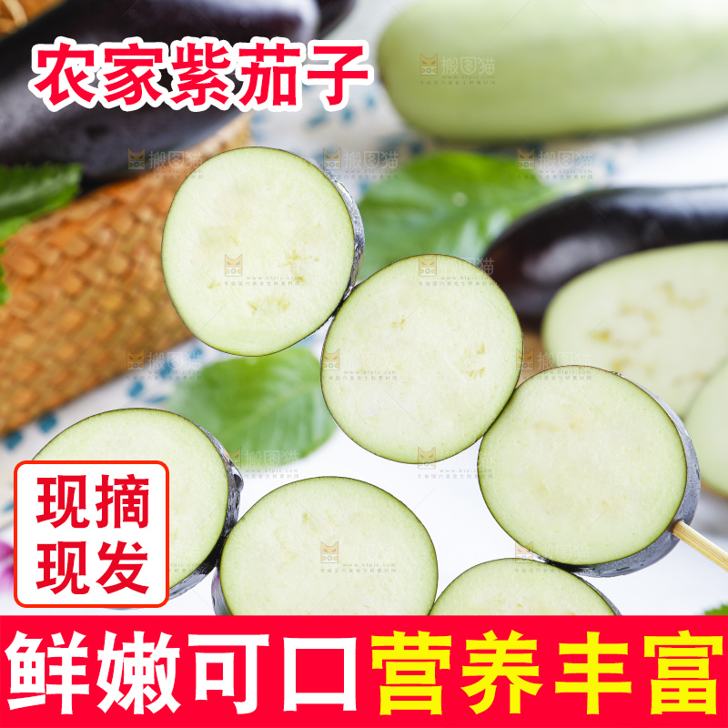 竹签串着切片的紫茄子