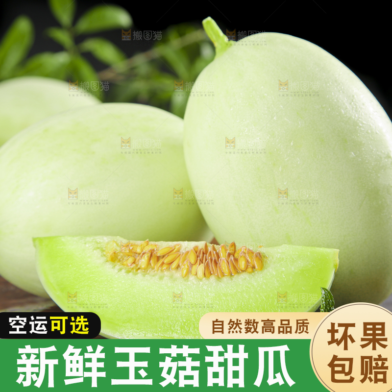 深底上摆放着山东玉菇甜瓜